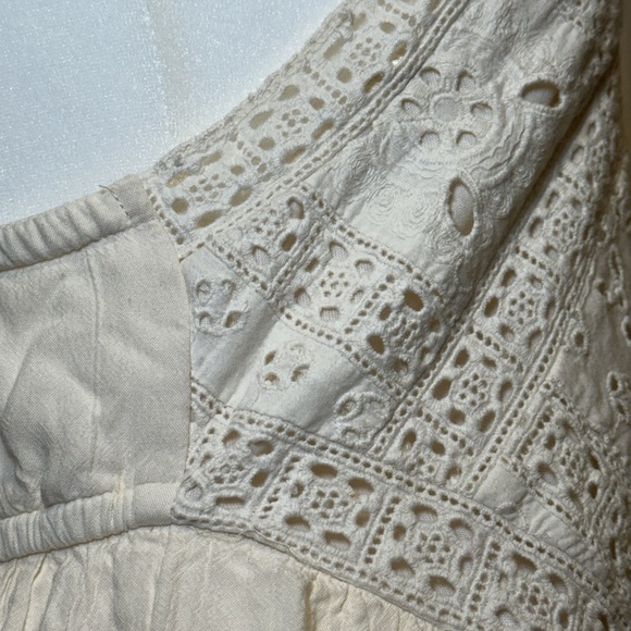 American Eagle sz S - IVORY bohemian Sundress w/ LACE BODICE - Picture 12 of 13